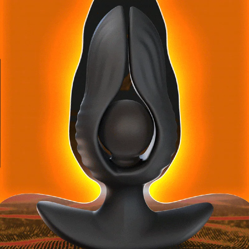 Petal - Inflatable Vibrating Butt Plug - Black Anal Dilator