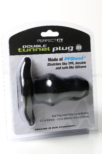 Tunnel Plug Double - Medium - Black