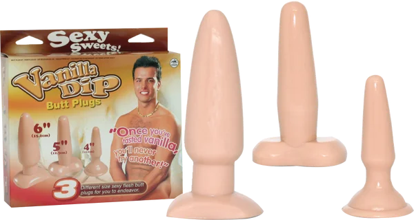 Vanilla Dip Butt Plugs - Flesh